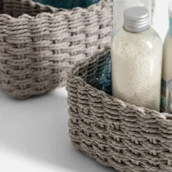 Pudełka I Pojemniki Do Przechowywania|Koszyki Dekoracyjne|inny Komplet 3 koszy do przechowywania, szary