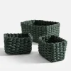 Pudełka I Pojemniki Do Przechowywania|Koszyki Dekoracyjne|inny Komplet 3 koszy do przechowywania, zielony