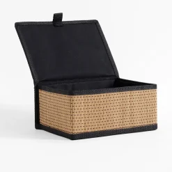 Pudełka I Pojemniki Do Przechowywania|Koszyki Dekoracyjne|inny Komplet 3 koszy z pokrywą bambusowe czarne