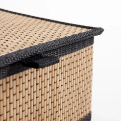 Pudełka I Pojemniki Do Przechowywania|Koszyki Dekoracyjne|inny Komplet 3 koszy z pokrywą bambusowe czarne