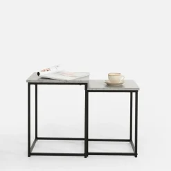 Stoliki Kawowe| Komplet 2 metalowych stolików