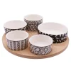 inny Komplet 5 misek na bambusowej podstawie 24,5 cm