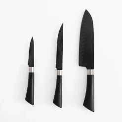 Noże I Deski Do Krojenia|inny Komplet 3 noży kuchennych, czarne