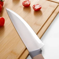 Przybory Kuchenne|inny Komplet 3 noży z deską bambusową do krojenia