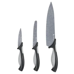 Komplet 3 noży ze stali nierdzewnej ANTRACYT