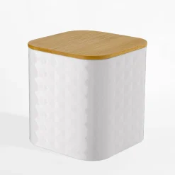 inny Komplet 3 pojemników białych GEOMETRIC 11,5x11,5x12,3 cm