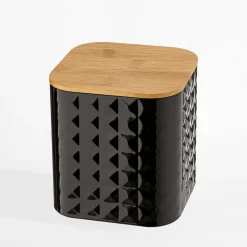 inny Komplet 3 pojemników czarnych GEOMETRIC 11,5x11,5x12,3 cm