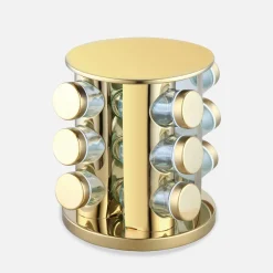 inny Komplet 12 przyprawników na stojaku złoty 90 ml