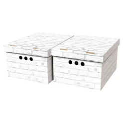 Pudełka I Pojemniki Do Przechowywania| Komplet 2 pudełek tekturowych A4 CEGŁA BIAŁA