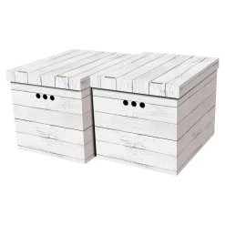 Pudełka I Pojemniki Do Przechowywania| Komplet 2 pudełek tekturowych DESKA BIAŁA XL