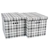 Pudełka I Pojemniki Do Przechowywania| Komplet 2 pudełek tekturowych KRATKA CZARNA XL