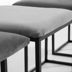 Pufy I Podnóżki| Komplet 5 pufów welurowych KREATYVA