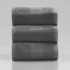 Komplet 3 ręczników bawełnianych szarych 30x30 cm