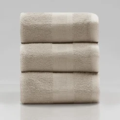 Ręczniki|Ręczniki| Komplet 3 ręczników bawełnianych beżowych 30x30 cm