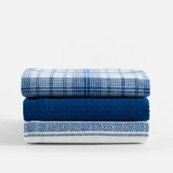 Tekstylia Kuchenne|Tekstylia Kuchenne|inny Komplet 3 ręczników kuchennych ciemnoniebieskie 40x60 cm