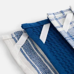 Tekstylia Kuchenne|Tekstylia Kuchenne|inny Komplet 3 ręczników kuchennych ciemnoniebieskie 40x60 cm