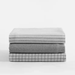 inny Komplet 3 ręczników kuchennych szare 40x60 cm