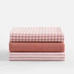 Tekstylia Kuchenne|Tekstylia Kuchenne|inny Komplet 3 ręczników kuchennych różowe 40x60 cm
