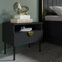 Szafki Nocne|Szafki|inny Komplet 2 szafek nocnych czarnych MOND