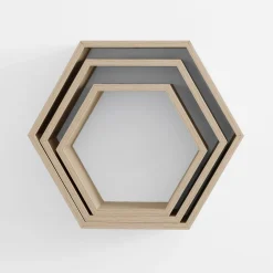 Półki|inny Komplet 3 szt. półek ściennych geometrycznych