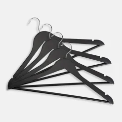 Wieszaki, Półki Tekstylne, Organizery|inny Komplet 4 wieszaków drewnianych, czarne