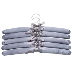 Wieszaki, Półki Tekstylne, Organizery| Komplet 5 wieszaków satynowych grafit