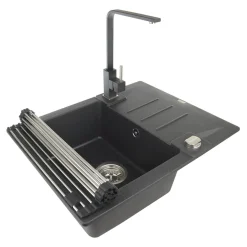 Zlewozmywaki|Alveus Komplet – zlewozmywak CANTO 30 z baterią GALLA i matą ALLROUND czarny