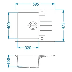 Zlewozmywaki| Komplet - zlewozmywak CANTO 30 ROYAL z baterią QUEEN