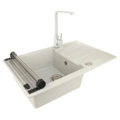 Alveus Komplet - zlewozmywak CANTO 130 z baterią GALLA i matą ALLROUND beton