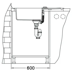 Alveus Komplet - zlewozmywak CANTO 130 z baterią GALLA i matą ALLROUND beton