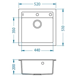 Alveus Komplet - zlewozmywak FLIN 20 ROYAL z baterią QUEEN