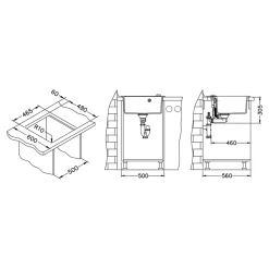 Alveus Komplet - zlewozmywak FLIN 20 ROYAL z baterią QUEEN