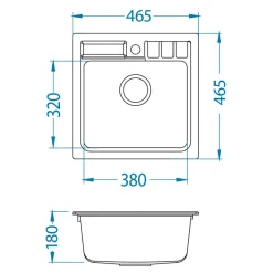 Alveus Komplet - zlewozmywak granitowy czarny ASPEN 20 z baterią i matą ociekową