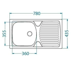 Alveus Komplet - zlewozmywak SNOW 170 z baterią FLUO