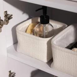 Pudełka I Pojemniki Do Przechowywania|Koszyki Dekoracyjne|inny Komplet koszy do przechowywania biały, 3 sztuki