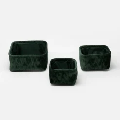 inny Komplet koszy do przechowywania zielony, 3 sztuki