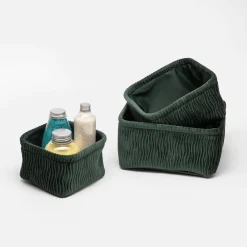 inny Komplet koszy do przechowywania zielony, 3 sztuki