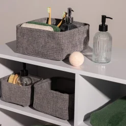 inny Komplet koszy do przechowywania szary, 3 sztuki