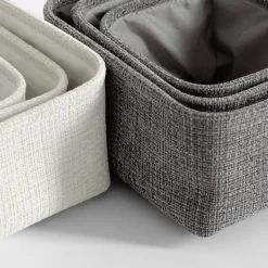 inny Komplet koszy do przechowywania szary, 3 sztuki