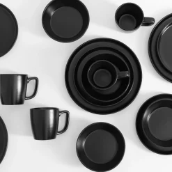 inny Komplet obiadowo-kawowy czarny MATTEO, 16 elementów