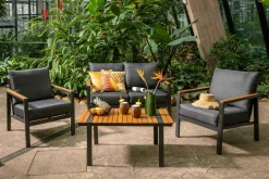 Meble Ogrodowe|Meble Ogrodowe|inny Komplet ogrodowy szary HENTILLA