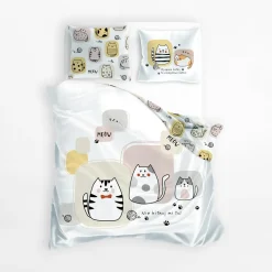 Pościel Dla Dzieci|Pościele|Faro Komplet pościeli bawełnianej SPOKO SPANKO kotki 160x200 cm