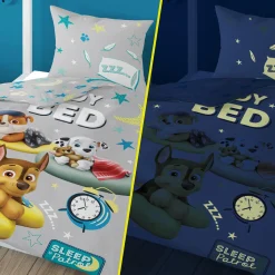 Pościel Dla Dzieci|Pościele| Komplet pościeli bawełnianej FLUO PSI PATROL 140x200 cm