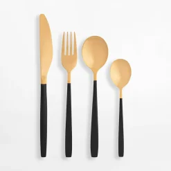 Komplet sztućców dla 6 osób NOBLE GOLD BLACK 24 el.