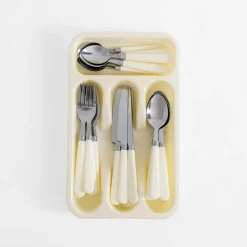 Sztućce|inny Komplet sztućców kremowy LORTIS 24 el.