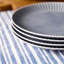 Serwisy Obiadowe|Lubiana Komplet talerzy szaro-niebieski DAISY SEASIDE 18 el.