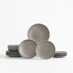 Lubiana Komplet talerzy szary DAISY CLOUD 18 el.