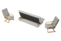 Komplety Wypoczynkowe| Komplet wypoczynkowy jasnoszary BAKU