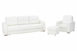 Impresti Komplet wypoczynkowy skórzany YUKA nóżki orzech