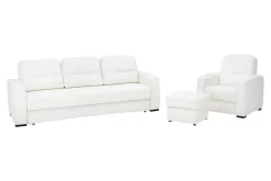 Impresti Komplet wypoczynkowy skórzany YUKA nóżki wenge